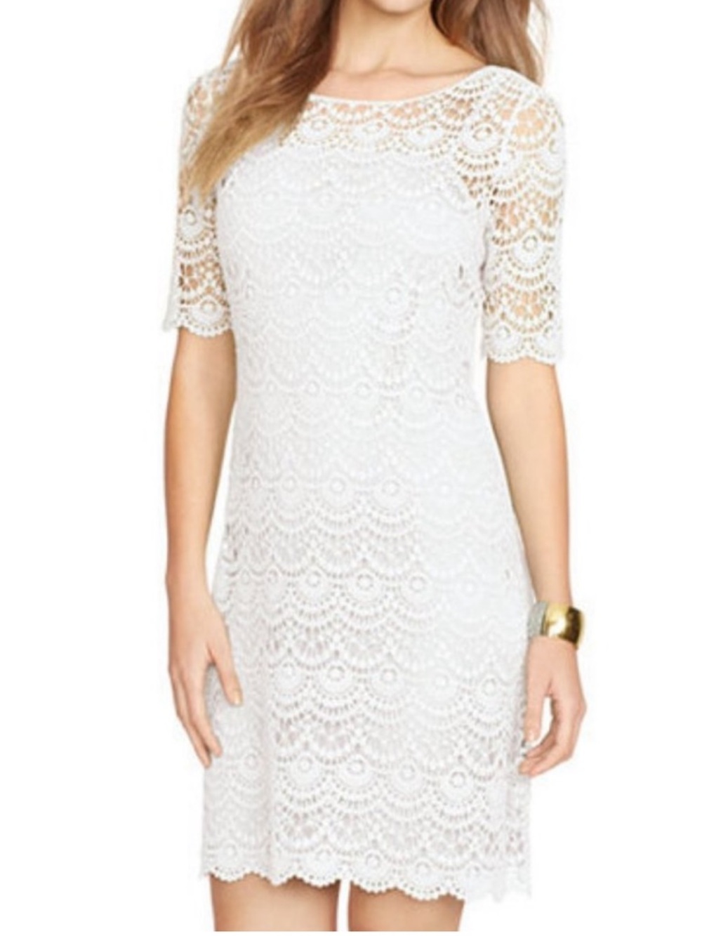 Ralph Lauren Crochet White Dress